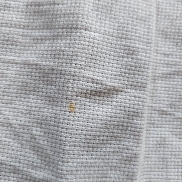 Elf Pixie Tablecloth Cross Stich Embroidered Table Cloth Teal Crochet Edge - Picture 4 of 4